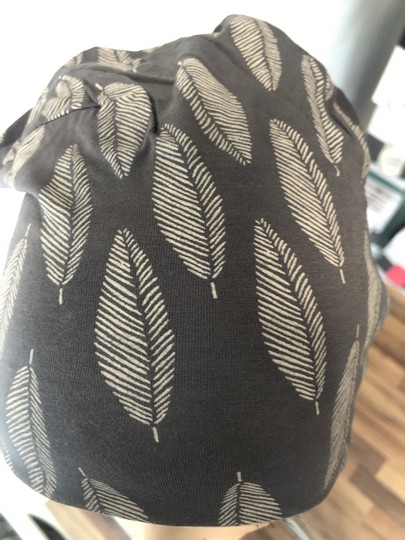 Bambus Tørklæde med Bånd grå bladmønster