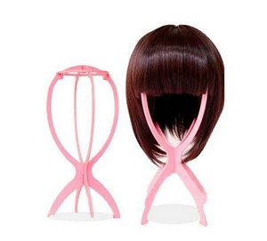 Wig stand paryk stativ pink