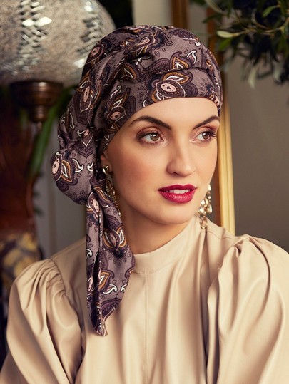 sapphire-rosagraa-paisley lækkert tørklæde fra boho spirit Christine headwear