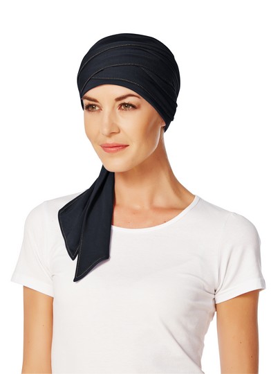Mantra blue melange headwear for cancer patients