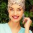 Sapphire turban rose paisley til alopescia og kræftramte i kemo behandling. tørklæde